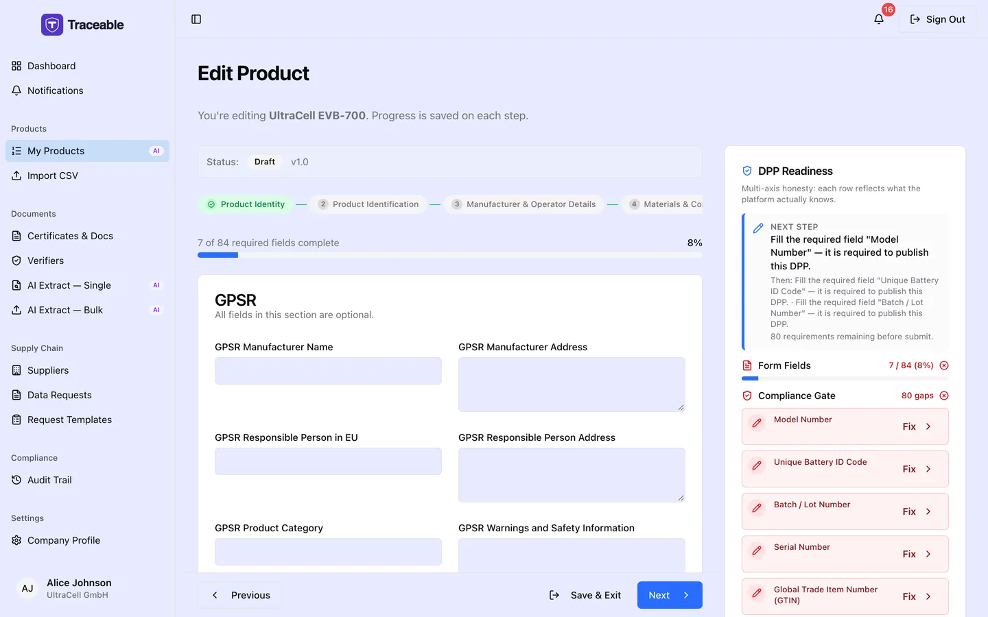 Step 11 of the DPP editor, GPSR.